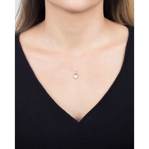 Pingente de Coração Diamantado Fosco e Liso Ouro 18k 750