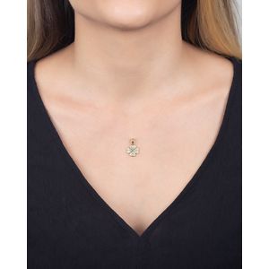 Pingente Trevo com Zircônias Ouro 18k 750