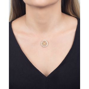 Pingente Mandala Espírito Santo com Zircônias Ouro 18k 750