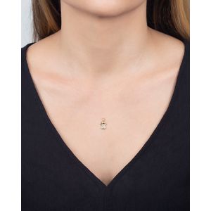 Pingente Menina Vestido com Zircônias Ouro 18k 750