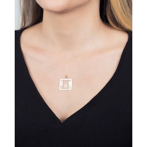 Pingente Mãe Pai Menino e Menina Ouro 18k 750