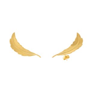 Brinco Folhas Trabalhadas Ouro 18k 750