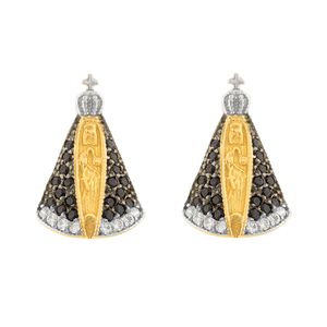 Brinco Senhora Aparecida com Espinélios e Zircônias Ouro 18k 750
