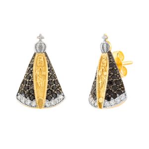 Brinco Senhora Aparecida com Espinélios e Zircônias Ouro 18k 750