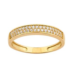 Anel Aparador Pavê com Zircônias Ouro 18k 750