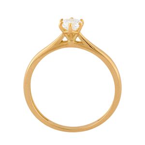 Anel Solitário Zircônia 4,5mm Seis Garras Ouro 18k 750