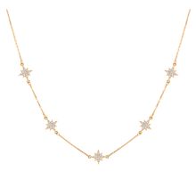 Gargantilha Estrelas com Diamantes Ouro 18k 750