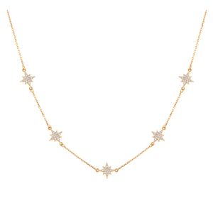 Gargantilha Estrelas com Diamantes Ouro 18k 750
