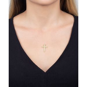 Pingente Cruz com Zircônias Ouro 18k 750