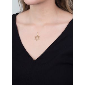 Pingente de Estrela de Davi Ouro 18k 750