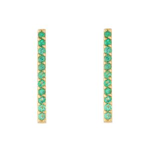 Brinco Palito com Esmeraldas Ouro 18k 750