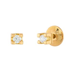 Brinco Ponto de Luz Diamante 0,05ct Ouro 18k 750