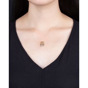 Pingente Canga Love 2 Meninas Bicolor Ouro 18k 750