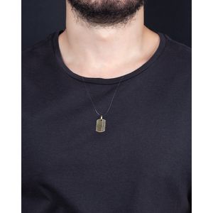Pingente Placa Bicolor Ouro 18k 750