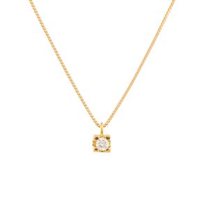 Gargantilha Ponto de Luz Diamante 0,05ct Ouro 18k 750
