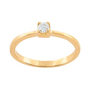 Anel Solitário Diamante 0,11ct Ouro 18k 750