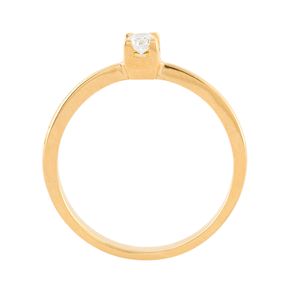 Anel Solitário Diamante 0,11ct Ouro 18k 750