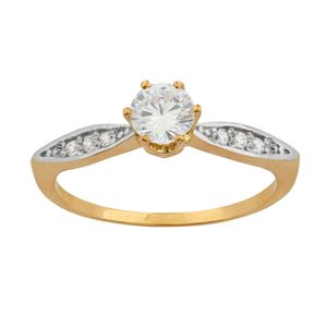 Anel Solitário Zircônia 5mm Ouro 18k 750