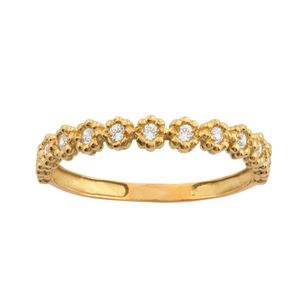 Anel Aparador 11 Zircônias Ouro 18k 750