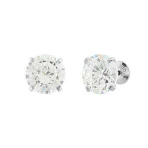 Brinco Cálice Zircônia 10mm Ouro Branco 18k 750