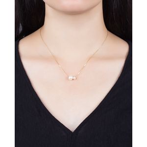 Gargantilha Duas Pérolas Ouro 18k 750