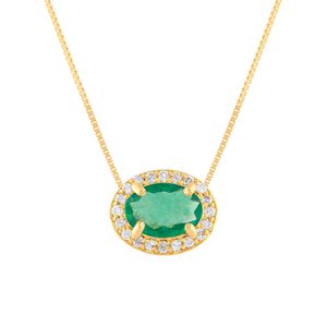 Gargantilha Esmeralda com Diamantes Ouro 18k 750