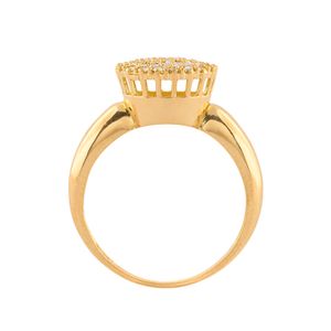 Anel Chuveiro Redondo Diamantes Ouro 18k 750