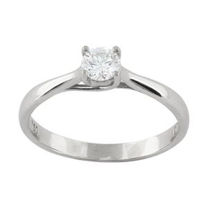 Anel Solitário Diamante 0,30ct Ouro Branco 18k 750