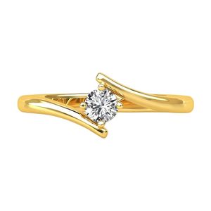 Anel Solitário Diamante 0,15ct Ouro 18k 750