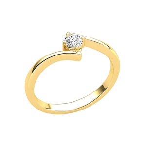 Anel Solitário Diamante 0,15ct Ouro 18k 750
