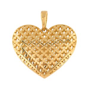 Pingente Coração Vazado Trabalhado Ouro 18k 750