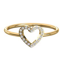 Anel Coração com Diamantes Ouro 18k 750