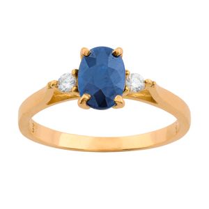 Anel Lady Safira e Diamantes Ouro 18k 750