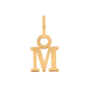Pingente Letra M Ouro 18k 750