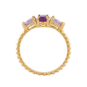 Anel Esferas Com Ametistas Ouro 18k 750