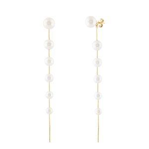Brinco Pendente Pérolas Ouro 18k 750