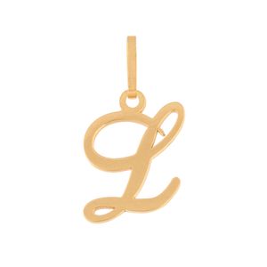 Pingente Letra L Manuscrito Ouro 18k 750