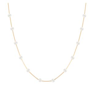 Gargantilha 50cm Pérolas 3,5mm Ouro 18k 750