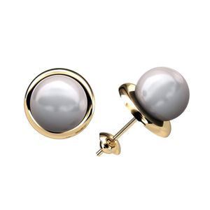 Brinco Pérola Roseta 7mm Ouro 18k 750