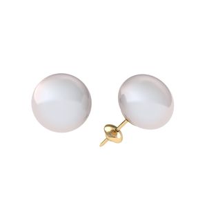 Brinco Pérola Botão 8mm Ouro 18k 750