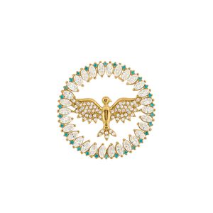Pingente Mandala Espírito Santo Zircônias Ouro 18k 750