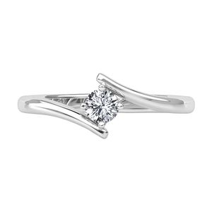 Anel Solitário Diamante 0,15ct Ouro Branco 18k 750