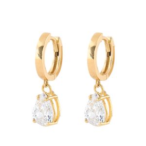 Brinco Argola Gotas Zircônias Ouro 18k 750