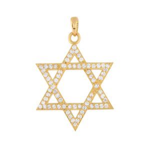 Pingente Estrela de Davi Diamantes Ouro 18k 750