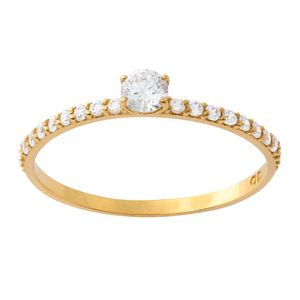 Anel Solitário Diamantes Ouro 18k 750