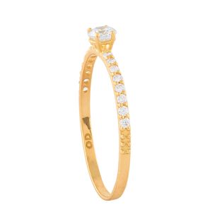 Anel Solitário Diamantes Ouro 18k 750