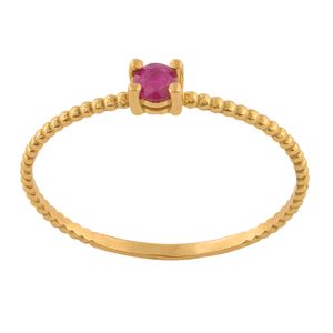 Anel Mini Esferas com Rubi Ouro 18k 750