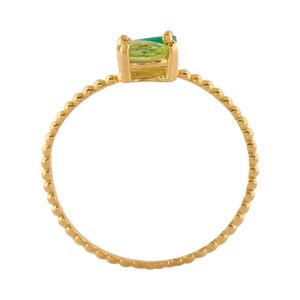 Anel Esferas Crisoprásio e Peridoto Gota Ouro 18k 750