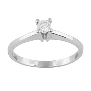 Anel Solitário Diamante 0,20ct Ouro Branco 18k 750
