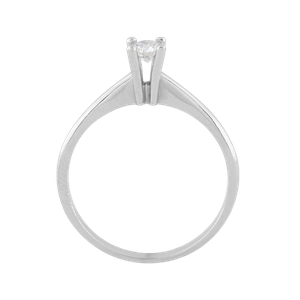 Anel Solitário Diamante 0,20ct Ouro Branco 18k 750